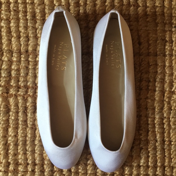 Unused white satin wedding flats by "Flats" - Picture 2 of 5